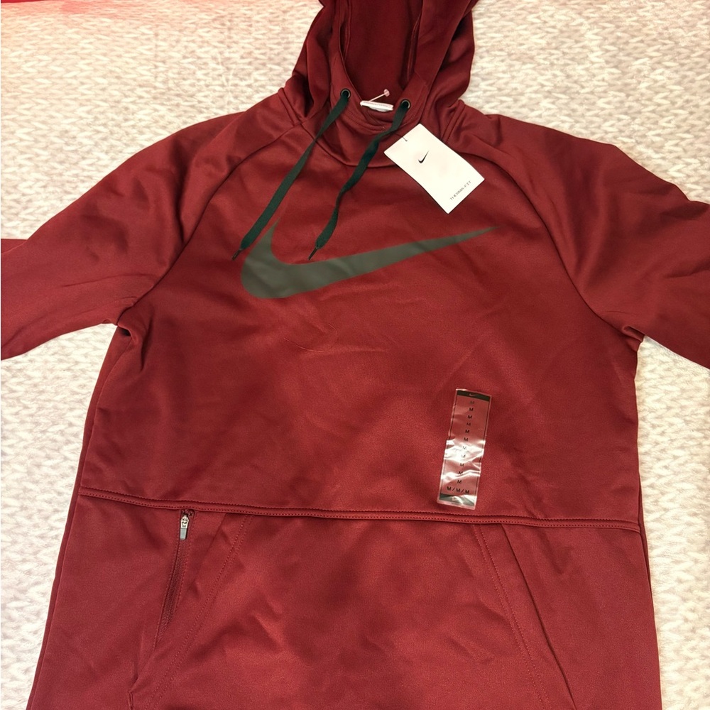 Women’s Size Medium Nike Burgundy Therma-Fit Hoodie with Black Logo
